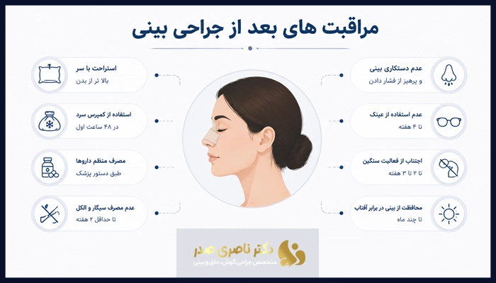 نکات مراقبتی بعد از جراحی بینی که باید رعایت شود!
